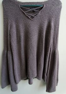 Grayish Bellsleeve Sweater
